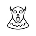 Black line icon for Horror, devil and terror