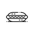 Black line icon for Hot dog, food and sandwich