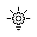 Black line icon for Inovation, development and idea Royalty Free Stock Photo