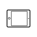 Black line icon for Ipad, android and gadget