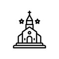 Black line icon for Kirk, catholic and church