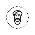 Black line icon for Laden, fraught and sag Royalty Free Stock Photo