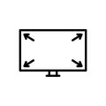 Black line icon for Largely, monitor and full Royalty Free Stock Photo