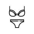 Black line icon for Lingerie, gymnastics and swimwear