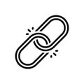 Black line icon for Link, strong and attach Royalty Free Stock Photo