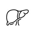 Black line icon for Liver, gastroenterology and glandular