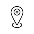 Black line icon for Location Pin, scene and venue