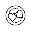 Black line icon for Love, intercourse and romance