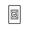 Black line icon for Marked, noticeable and checklist