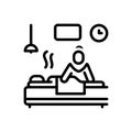 Black line icon for Massage, masseur and skin