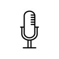 Black line icon for Mike, radio and speech