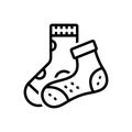 Black line icon for Mismatch, socks and nudes Royalty Free Stock Photo