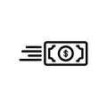 Black line icon for Money, transfer and cash Royalty Free Stock Photo