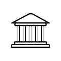 Black line icon for Monument building, parthenon and landmark