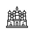 Black line icon for Moscow, russia and building