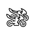 Black line icon for Motorcycles, motorbike and bike