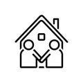 Black line icon for Neighbor, next and door