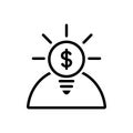 Black line icon for Opportunities, money and finance