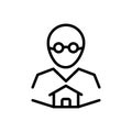 Black line icon for Owner, boss and landlord