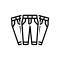 Black line icon for Pants, apparel and body