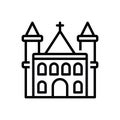 Black line icon for Parish, church and christianity