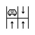 Black line icon for Parking, haunt and base Royalty Free Stock Photo