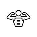 Black line icon for Pectorals, body and man Royalty Free Stock Photo