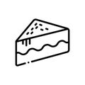 Black line icon for Piece of cake, and bakery Royalty Free Stock Photo