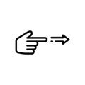 Black line icon for Point right, signaling and indicating Royalty Free Stock Photo