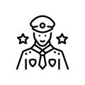 Black line icon for Police, enforcement and profession