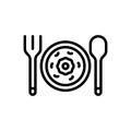 Black line icon for Portions, food and dish