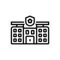 Black line icon for Precinct, architectural and guard Royalty Free Stock Photo