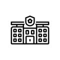 Black line icon for Precinct, architectural and guard