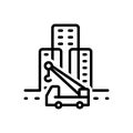 Black line icon for Prefab, architectural and cityscape