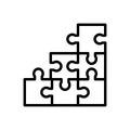 Black line icon for Puzzle, maze and jigsaw Royalty Free Stock Photo