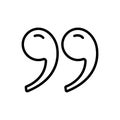 Black line icon for Quote, dialog and speech Royalty Free Stock Photo
