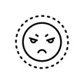 Black line icon for Reaction, response and attitude