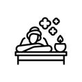 Black line icon for Relax, massage and skin