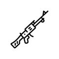 Black line icon for Rifle, rummage and sniper