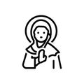 Black line icon for Ruth, pity and compassion