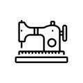 Black line icon for Sewing Machine, dressmaker and sewing