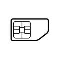 Black line icon for Simcard, sim and card Royalty Free Stock Photo