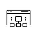 Black line icon for Sitemap, marketing and data