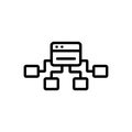 Black line icon for Sitemap, marketing and flowchart