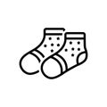 Black line icon for Socks, hosiery and stockinet