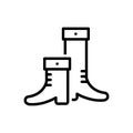 Black line icon for shoes, footwear and brogue