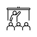 Black line icon for Teach, educate and coach Royalty Free Stock Photo