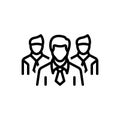 Black line icon for Team, people and staff