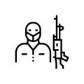 Black line icon for Terrorism, panic and consternation