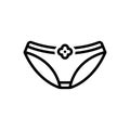 Black line icon for Thong, underpants and lingerie
